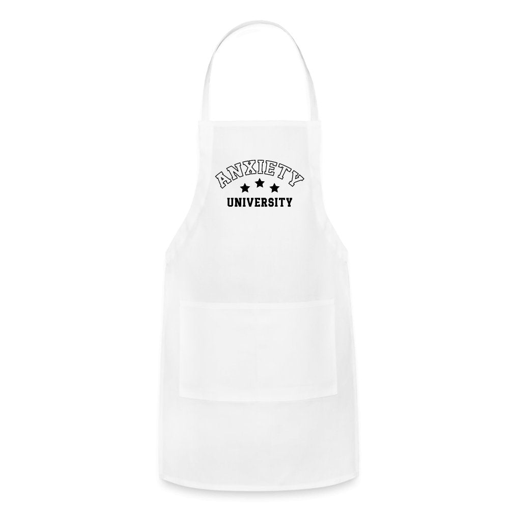 Anxiety University Adjustable Apron - white