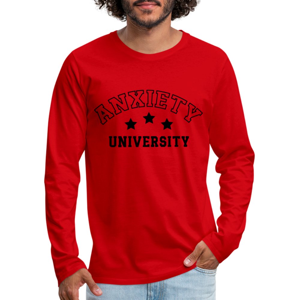 Anxiety University Men's Premium Long Sleeve T-Shirt - red