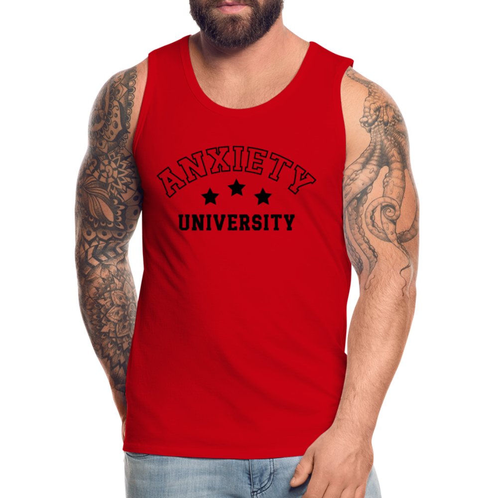 Anxiety University Men’s Premium Tank Top - red