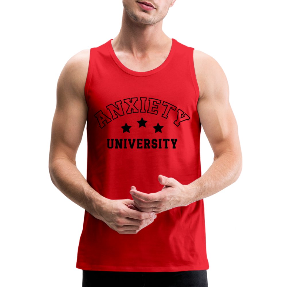 Anxiety University Men’s Premium Tank Top - red