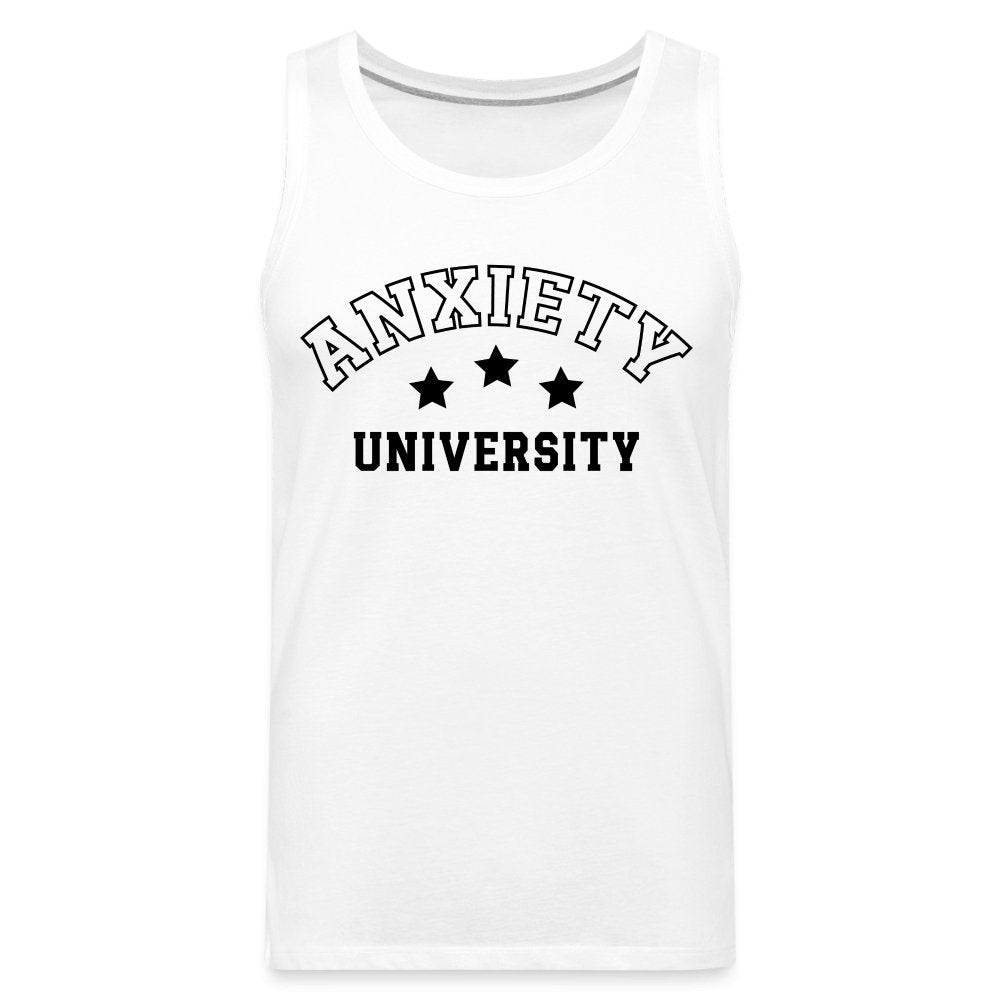 Anxiety University Men’s Premium Tank Top - white