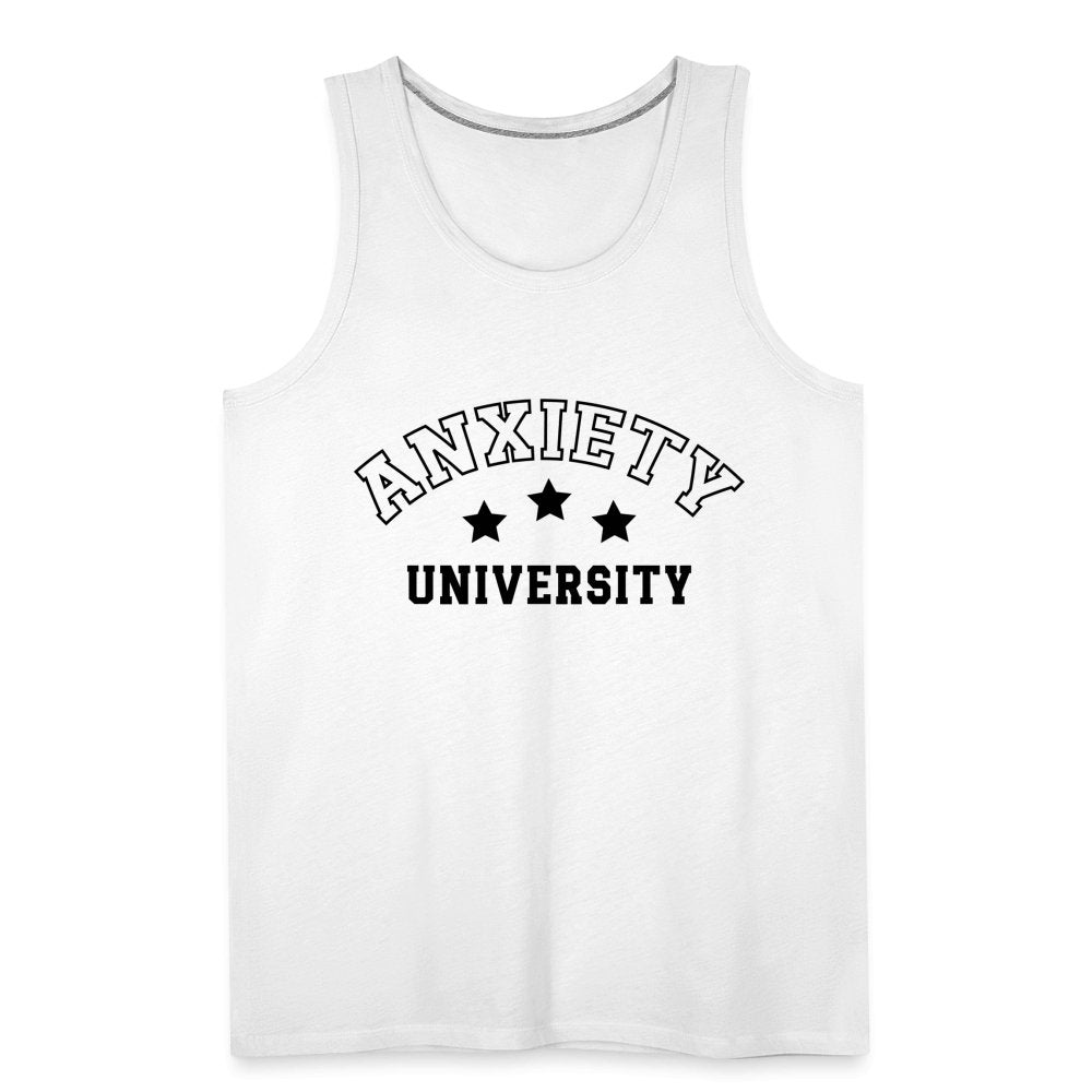 Anxiety University Men’s Premium Tank Top - white