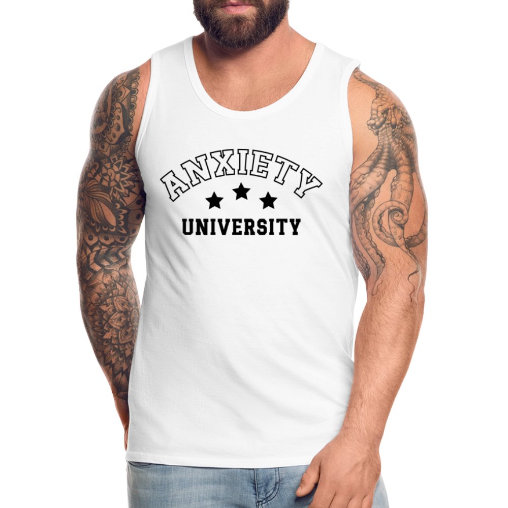 Anxiety University Men’s Premium Tank Top - white