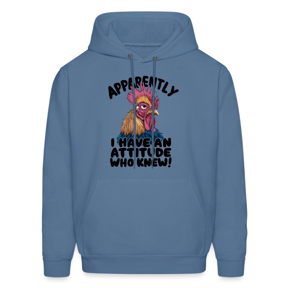 Apparently I Have An Attitude Who Knew Hoodie (Funny Chicken) - asphalt gray