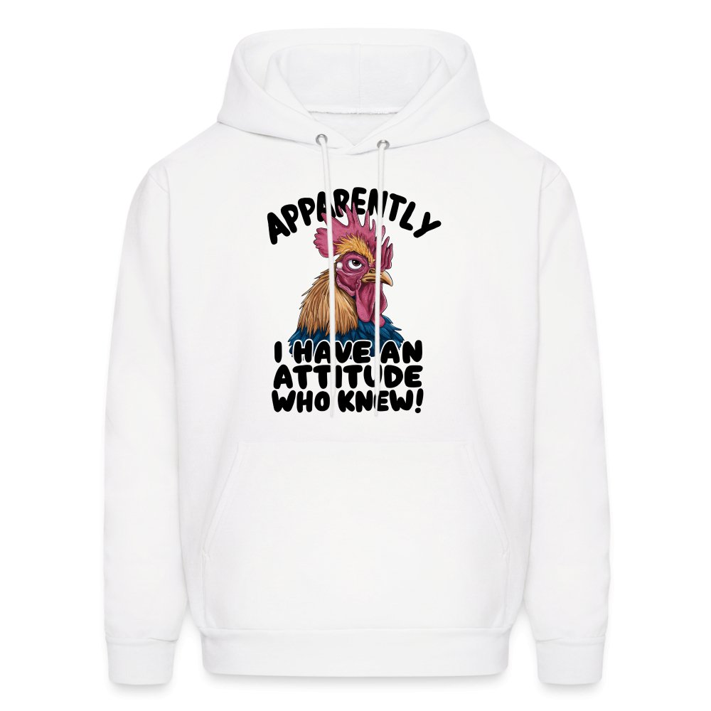 Apparently I Have An Attitude Who Knew Hoodie (Funny Chicken) - heather gray