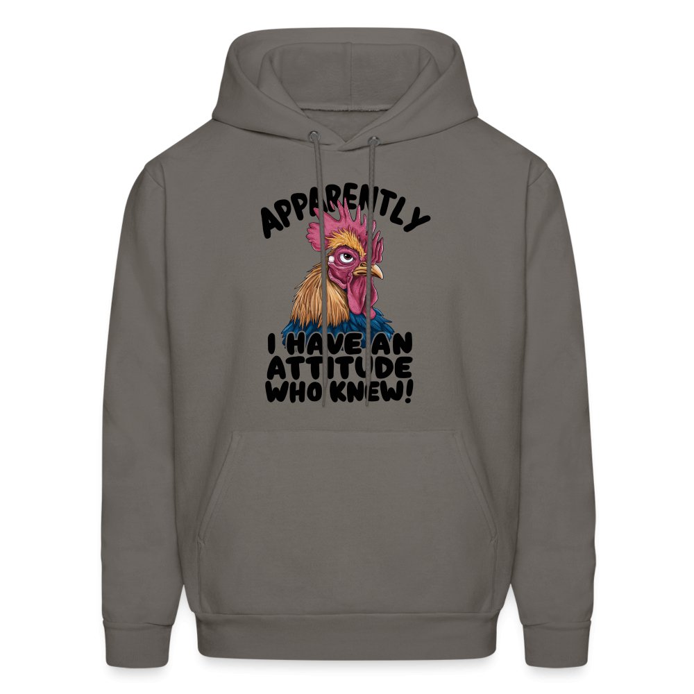 Apparently I Have An Attitude Who Knew Hoodie (Funny Chicken) - kelly green