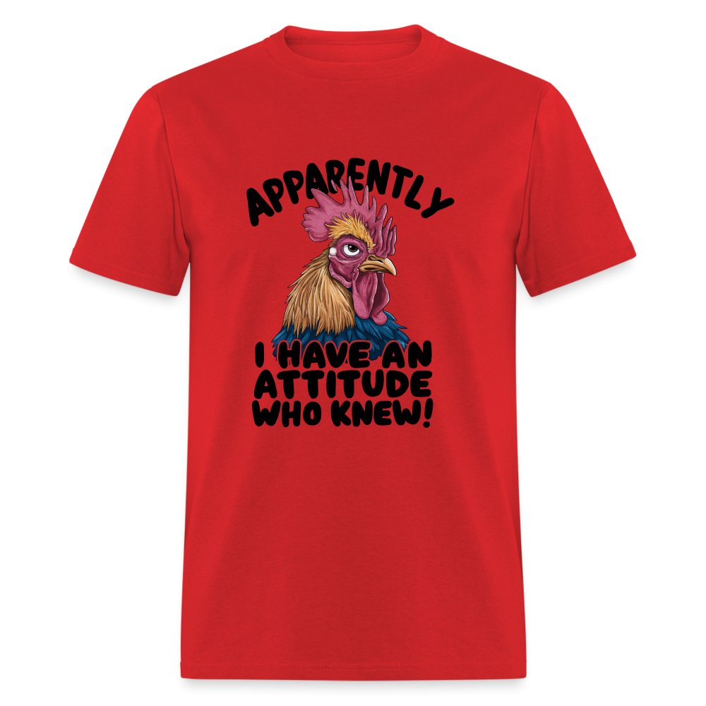 Apparently I Have An Attitude Who Knew T-Shirt (Funny Chicken) - heather mauve