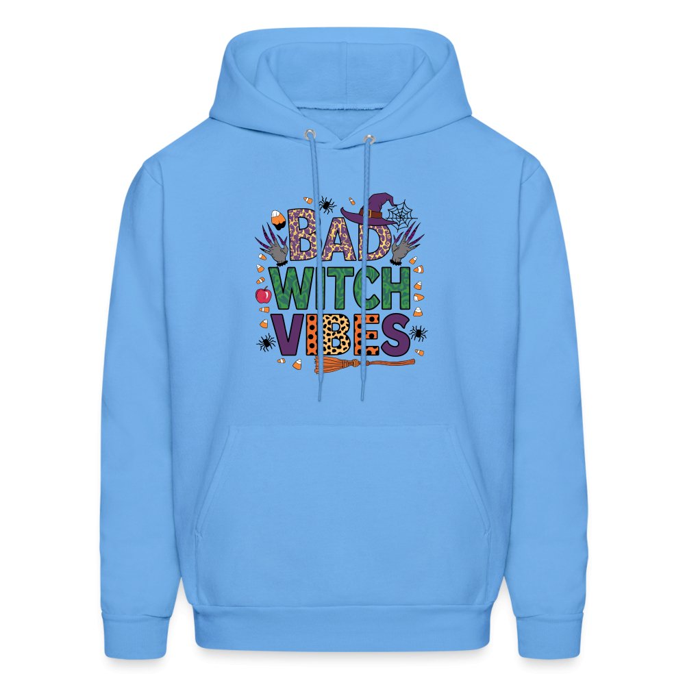 Bad Witch Vibes (Halloween Witches Humor) Hoodie - carolina blue