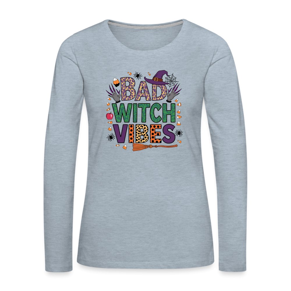 Bad Witch Vibes (Halloween Witches Humor) Long Sleeve T-Shirt - deep navy