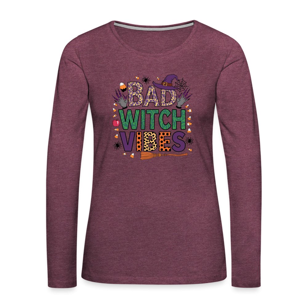 Bad Witch Vibes (Halloween Witches Humor) Long Sleeve T-Shirt - option1# - Women's Premium Long Sleeve T-Shirt | Spreadshirt 876