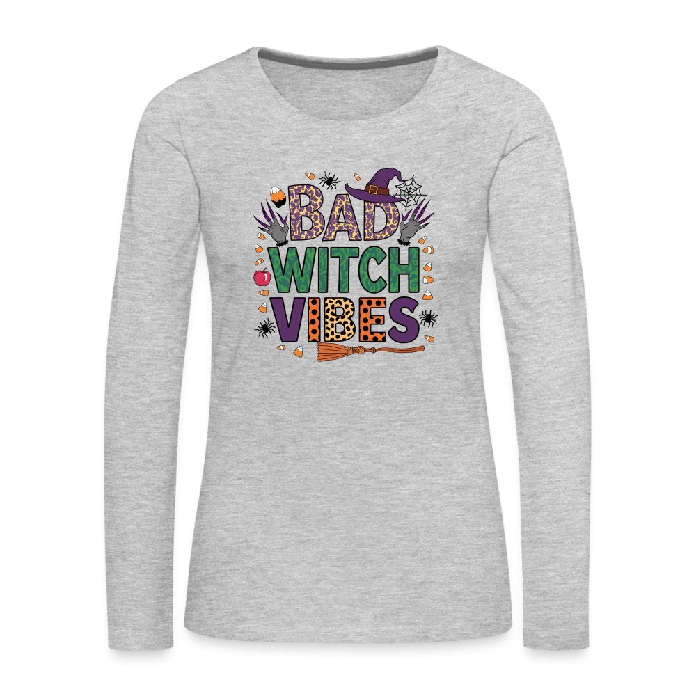 Bad Witch Vibes (Halloween Witches Humor) Long Sleeve T-Shirt - white