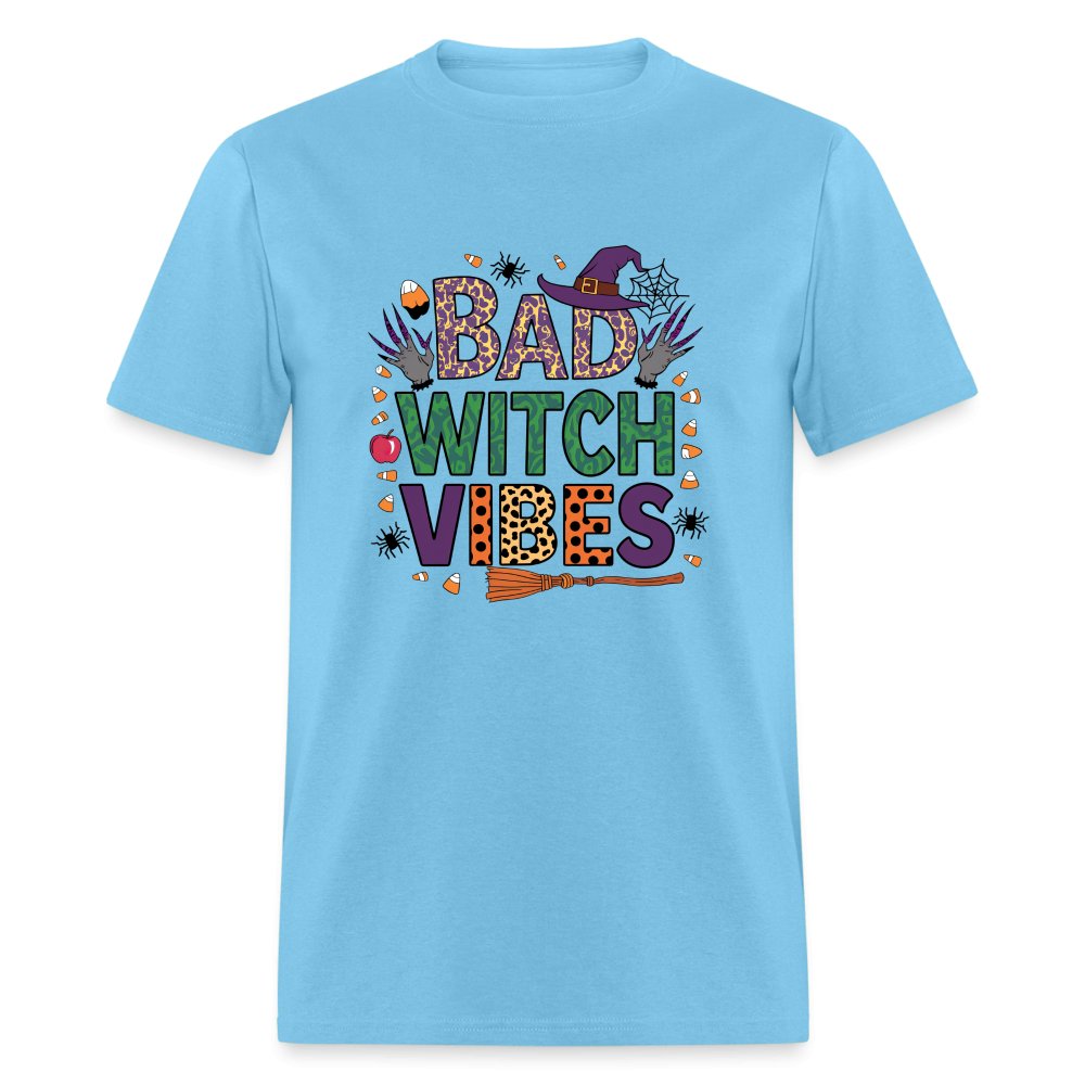 Bad Witch Vibes (Halloween Witches Humor) T-Shirt - aquatic blue