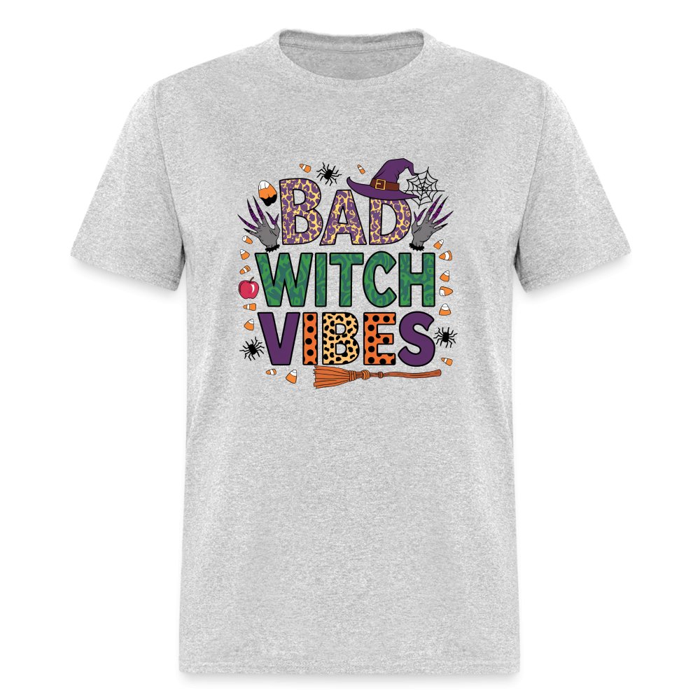 Bad Witch Vibes (Halloween Witches Humor) T-Shirt - heather gray