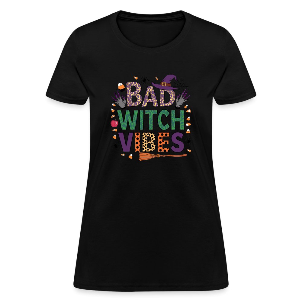 Bad Witch Vibes (Halloween Witches Humor) Women's Contoured T-Shirt - option1# - Women's T-Shirt | Fruit of the Loom L3930R