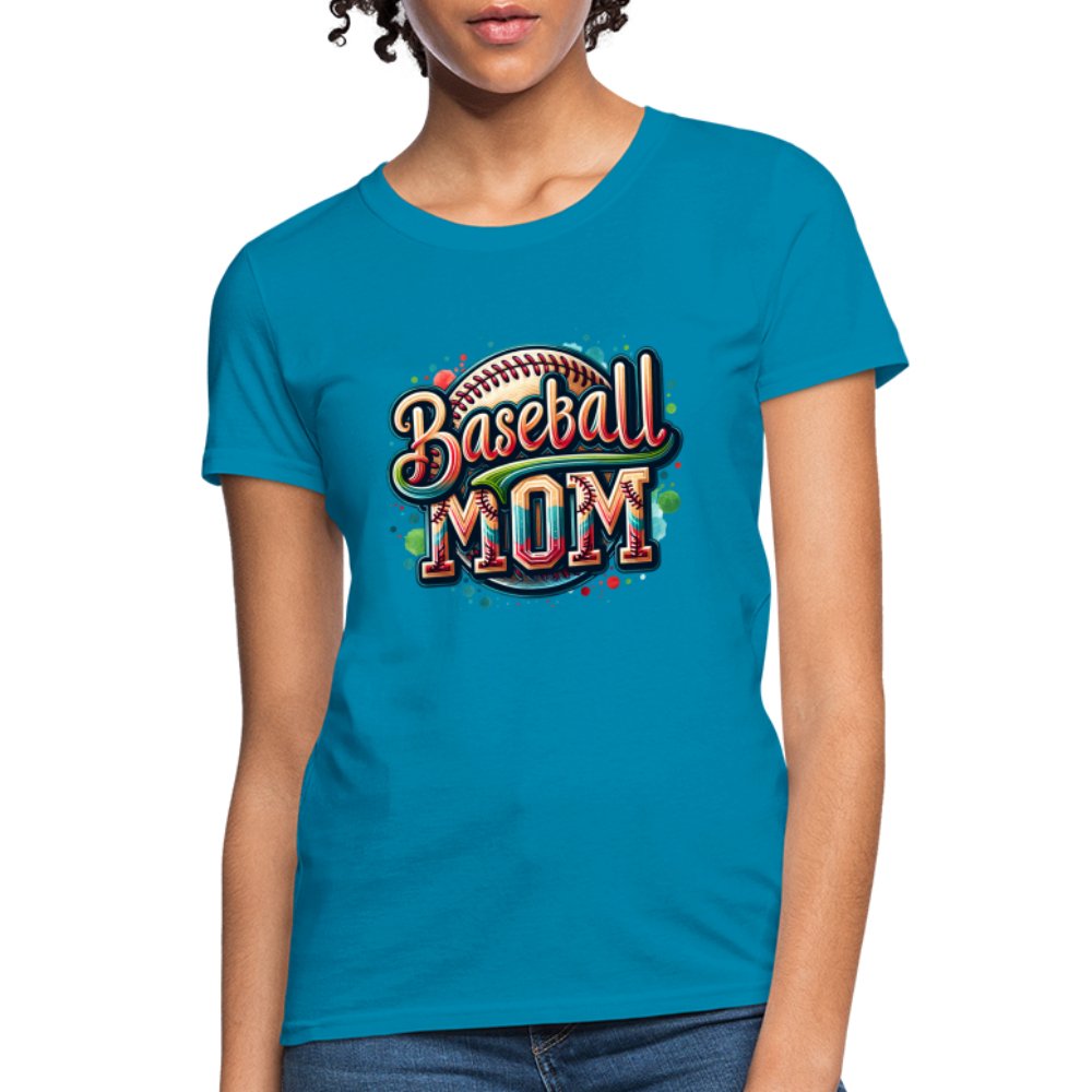 Baseball Mom Women's Contoured T-Shirt - option1# - Women's T-Shirt | Fruit of the Loom L3930R