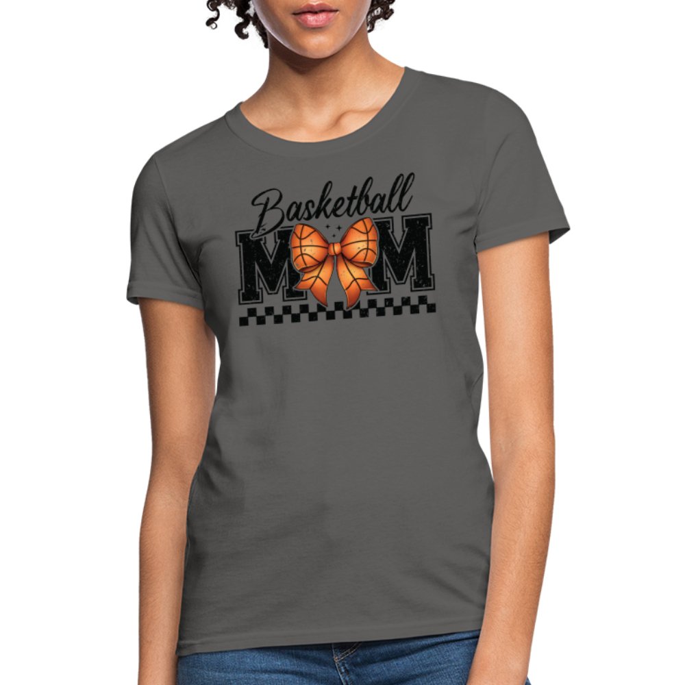 Basketball Mom Premium Women's Contoured T-Shirt - charcoal