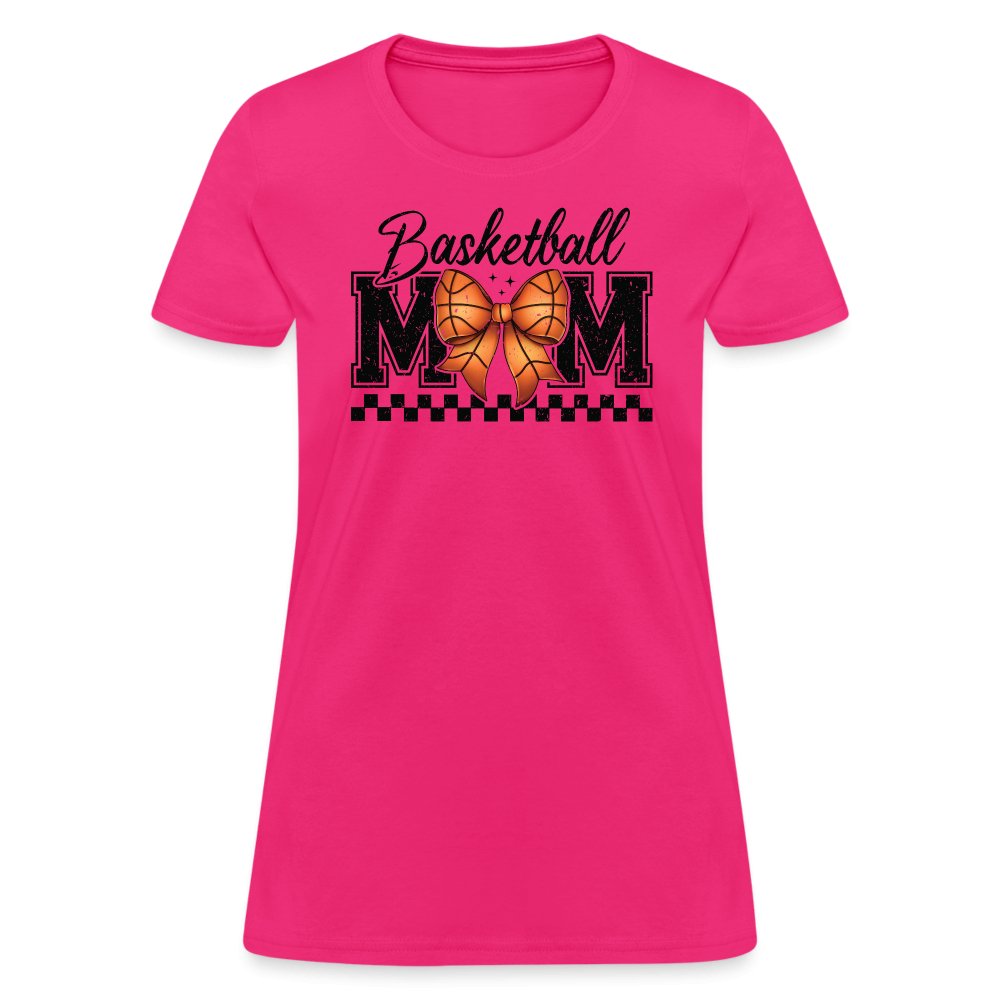 Basketball Mom Premium Women's Contoured T-Shirt - fuchsia