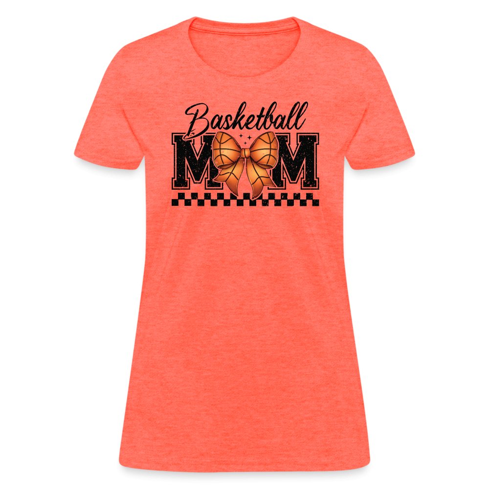 Basketball Mom Premium Women's Contoured T-Shirt - heather coral