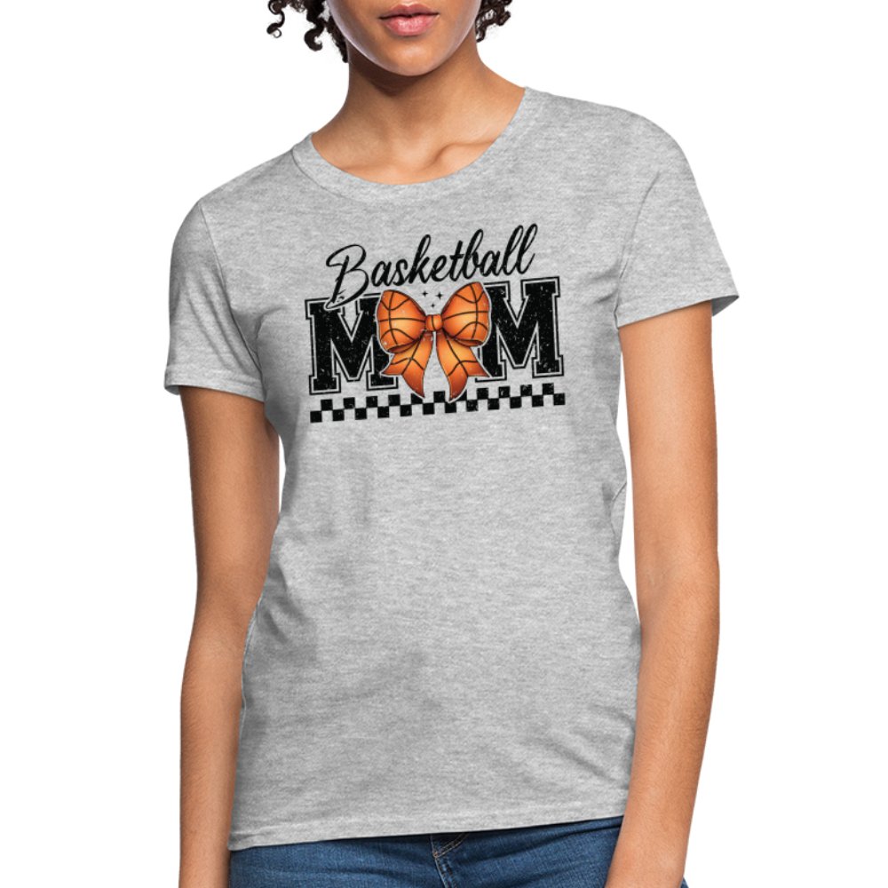 Basketball Mom Premium Women's Contoured T-Shirt - heather gray