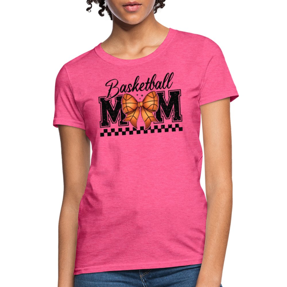 Basketball Mom Premium Women's Contoured T-Shirt - heather pink