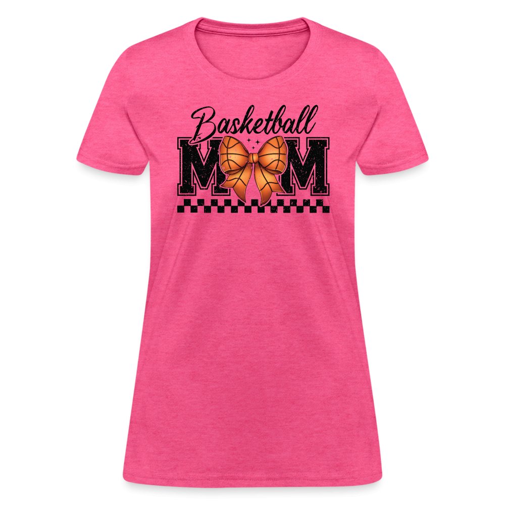 Basketball Mom Premium Women's Contoured T-Shirt - heather pink