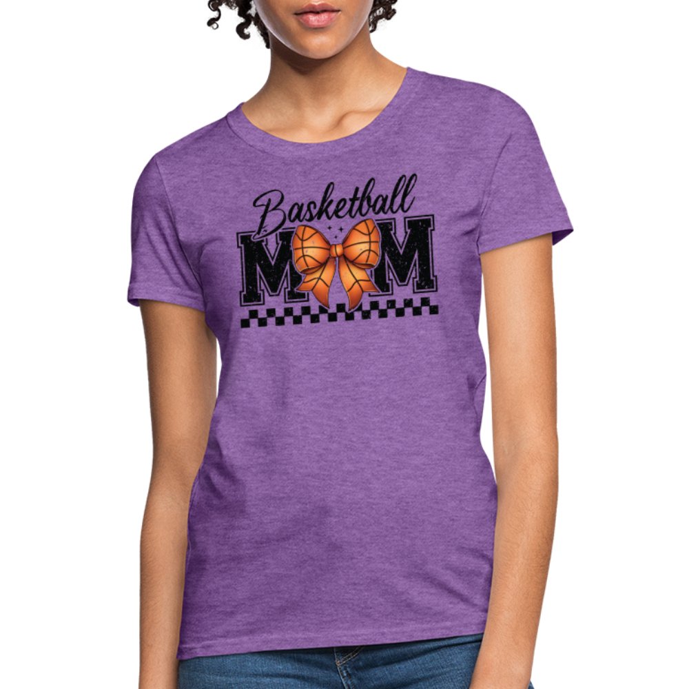 Basketball Mom Premium Women's Contoured T-Shirt - purple heather