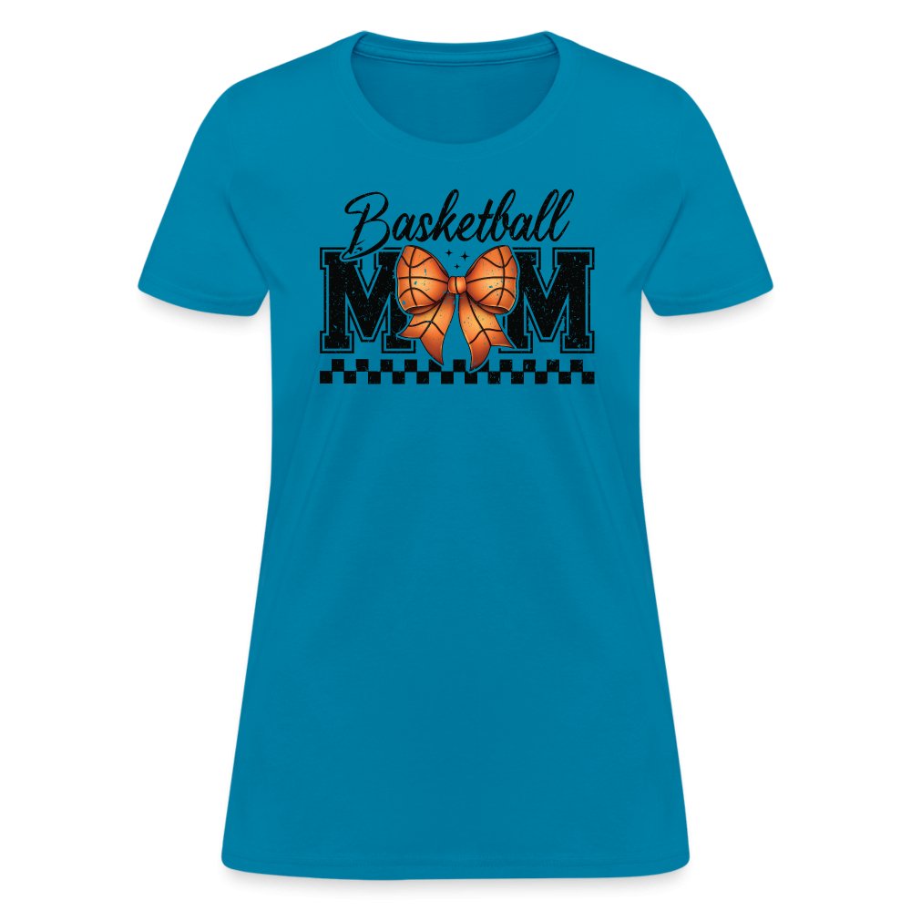 Basketball Mom Premium Women's Contoured T-Shirt - turquoise