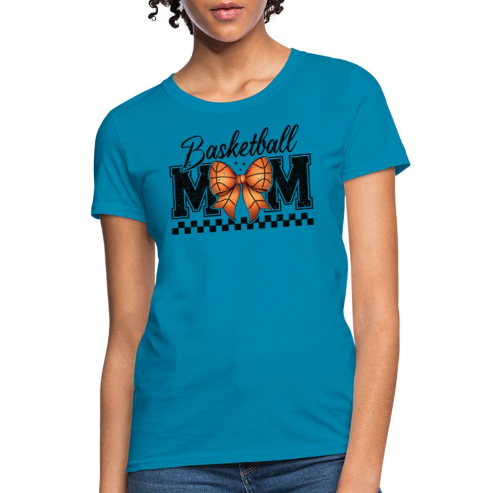 Basketball Mom Premium Women's Contoured T-Shirt - turquoise