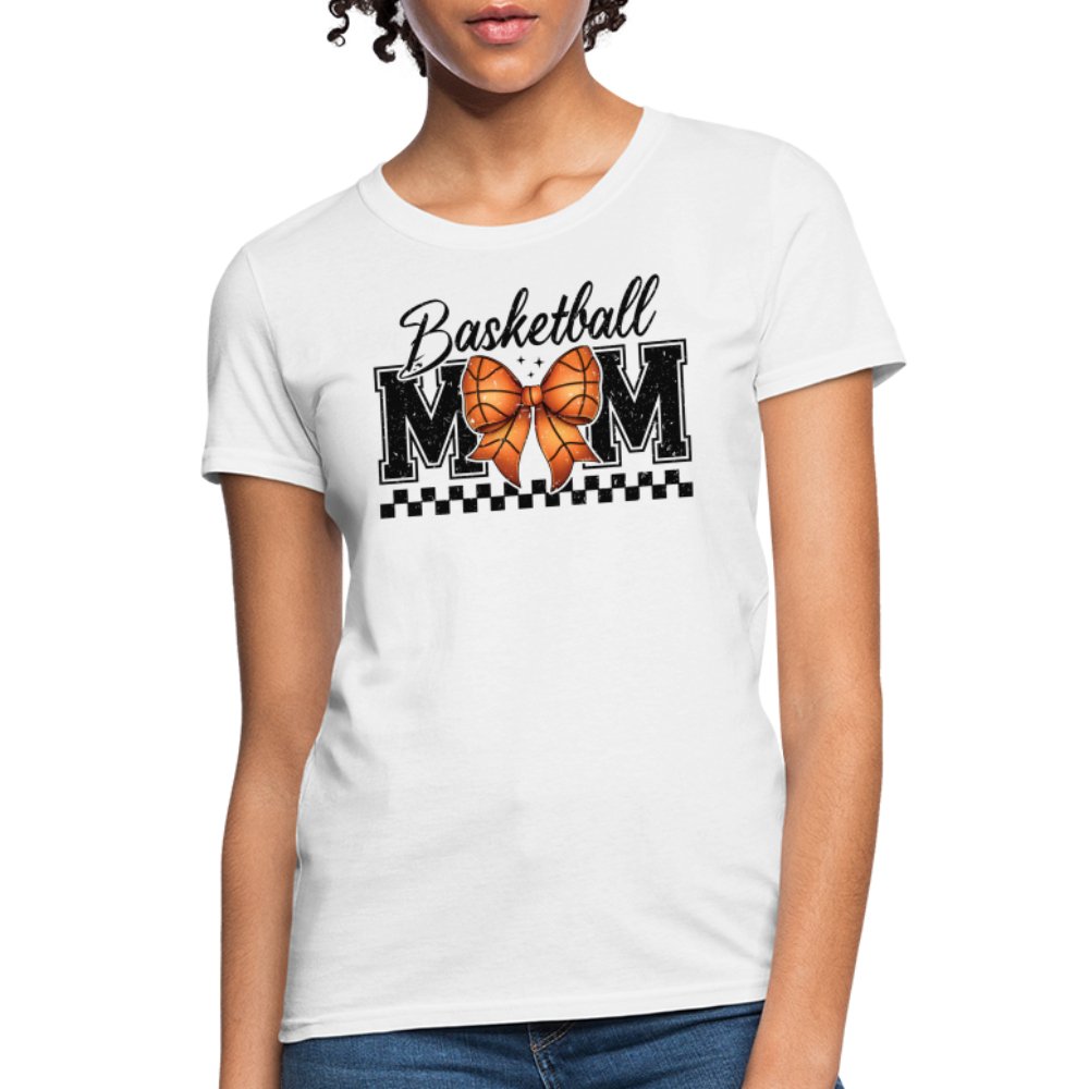 Basketball Mom Premium Women's Contoured T-Shirt - white