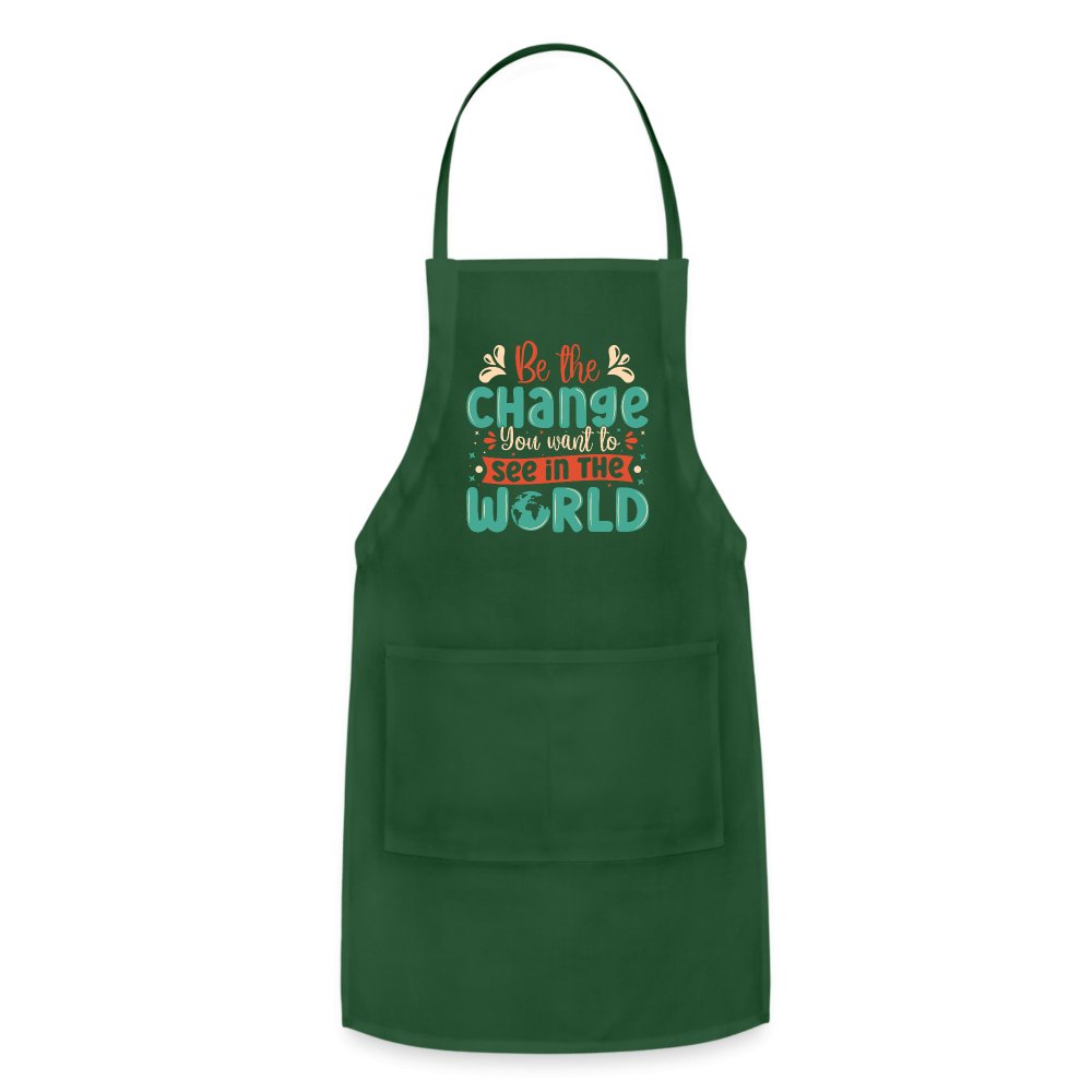 Be The Change You Want To See In The World Adjustable Apron - burgundy