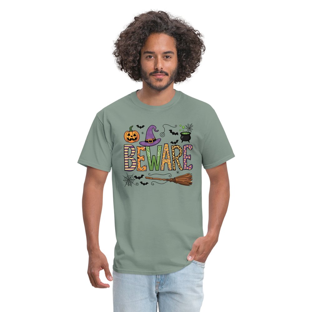 Beware (Halloween Witch) T-Shirt - sage