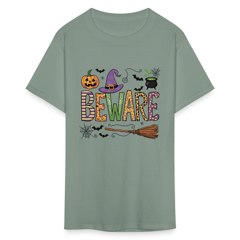 Beware (Halloween Witch) T-Shirt - sage