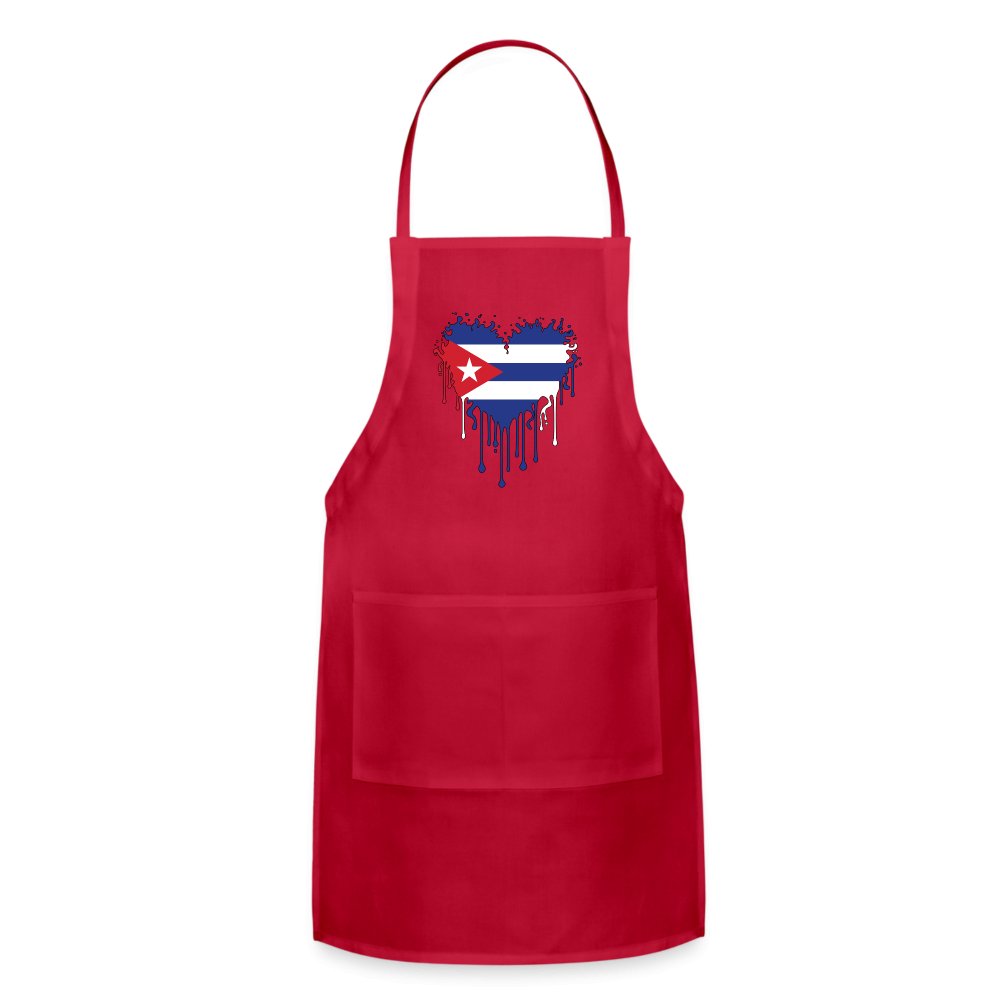 Bleeding Cuban Flag Heart Adjustable Apron - option1# - Adjustable Apron | Spreadshirt 1186