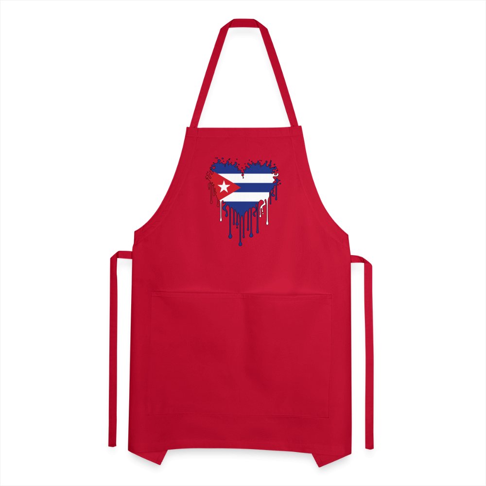 Bleeding Cuban Flag Heart Adjustable Apron - option1# - Adjustable Apron | Spreadshirt 1186