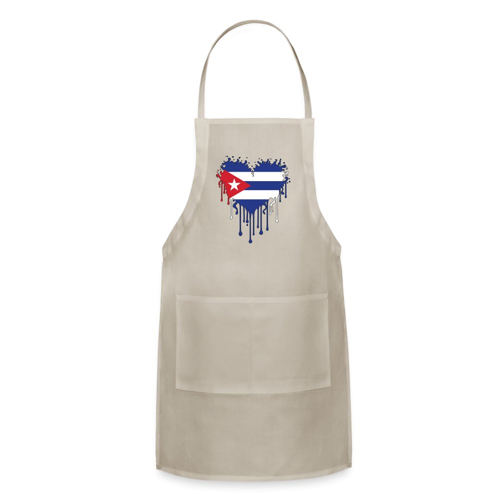 Bleeding Cuban Flag Heart Adjustable Apron - option1# - Adjustable Apron | Spreadshirt 1186