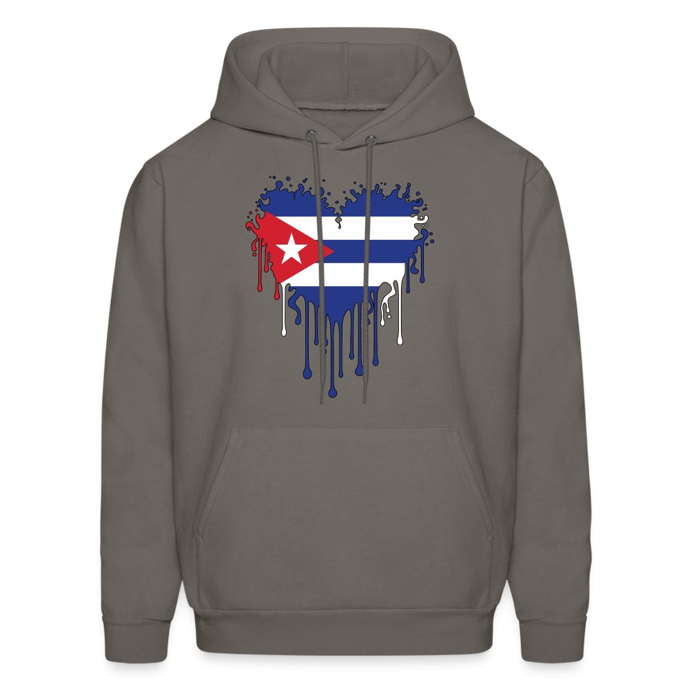 Bleeding Cuban Flag Heart Hoodie - option1# - Men's Hoodie | Hanes P170