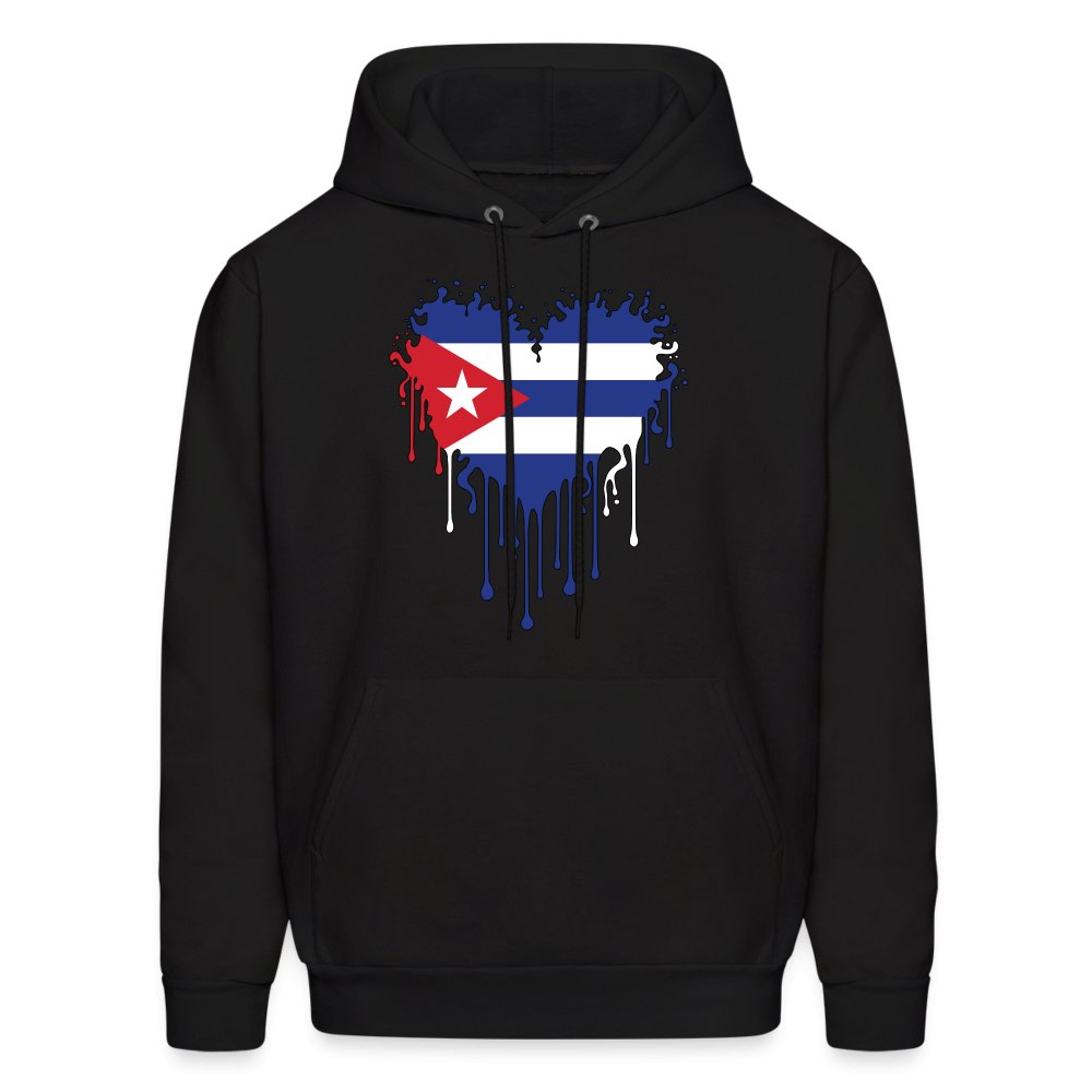 Bleeding Cuban Flag Heart Hoodie - option1# - Men's Hoodie | Hanes P170