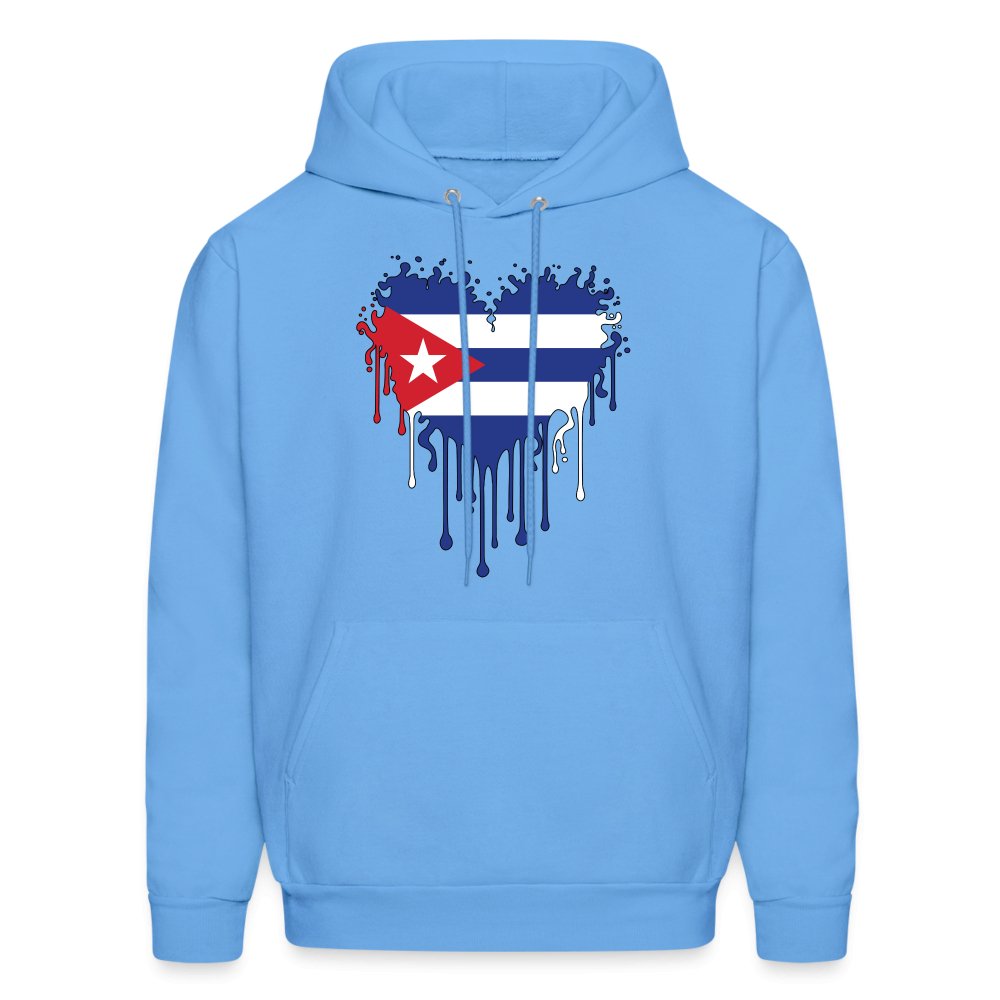 Bleeding Cuban Flag Heart Hoodie - option1# - Men's Hoodie | Hanes P170