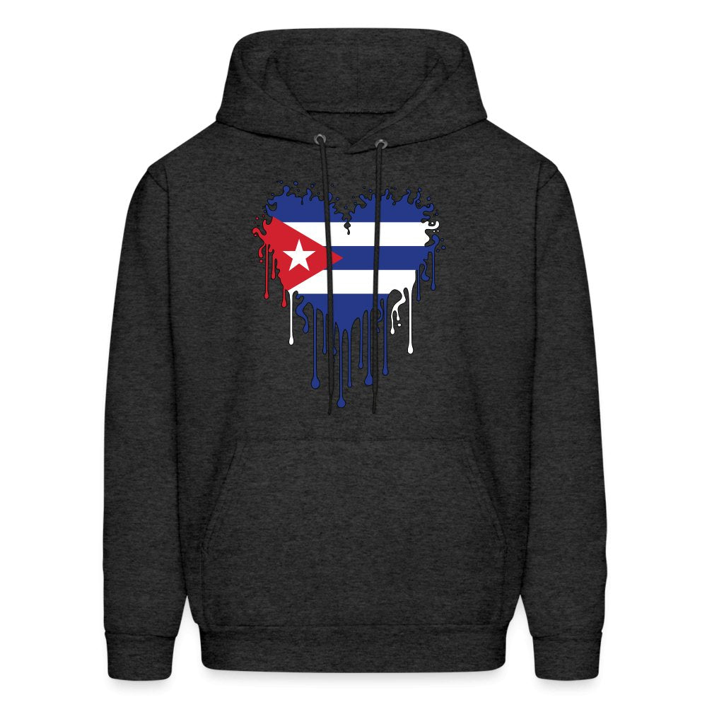 Bleeding Cuban Flag Heart Hoodie - option1# - Men's Hoodie | Hanes P170