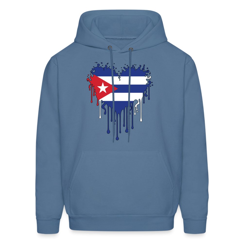 Bleeding Cuban Flag Heart Hoodie - option1# - Men's Hoodie | Hanes P170