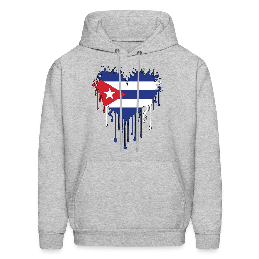 Bleeding Cuban Flag Heart Hoodie - option1# - Men's Hoodie | Hanes P170