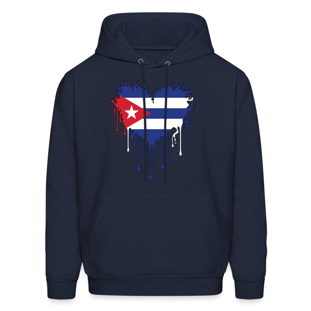 Bleeding Cuban Flag Heart Hoodie - option1# - Men's Hoodie | Hanes P170