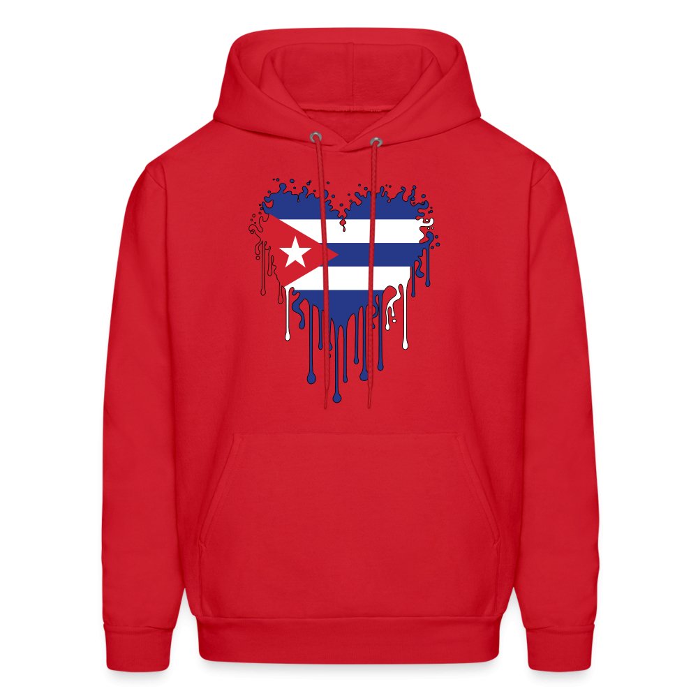 Bleeding Cuban Flag Heart Hoodie - option1# - Men's Hoodie | Hanes P170