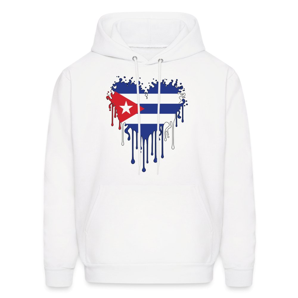 Bleeding Cuban Flag Heart Hoodie - option1# - Men's Hoodie | Hanes P170