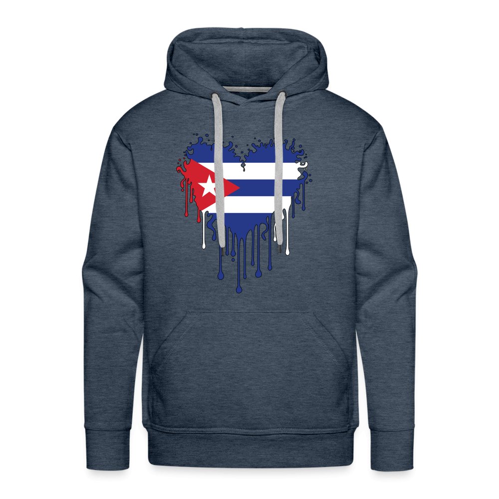 Bleeding Cuban Flag Heart Men’s Premium Hoodie - option1# - Men’s Premium Hoodie | Spreadshirt 20