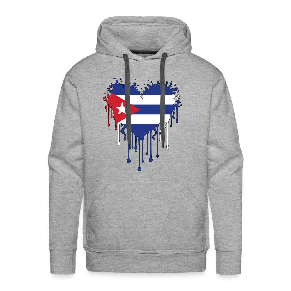 Bleeding Cuban Flag Heart Men’s Premium Hoodie - option1# - Men’s Premium Hoodie | Spreadshirt 20