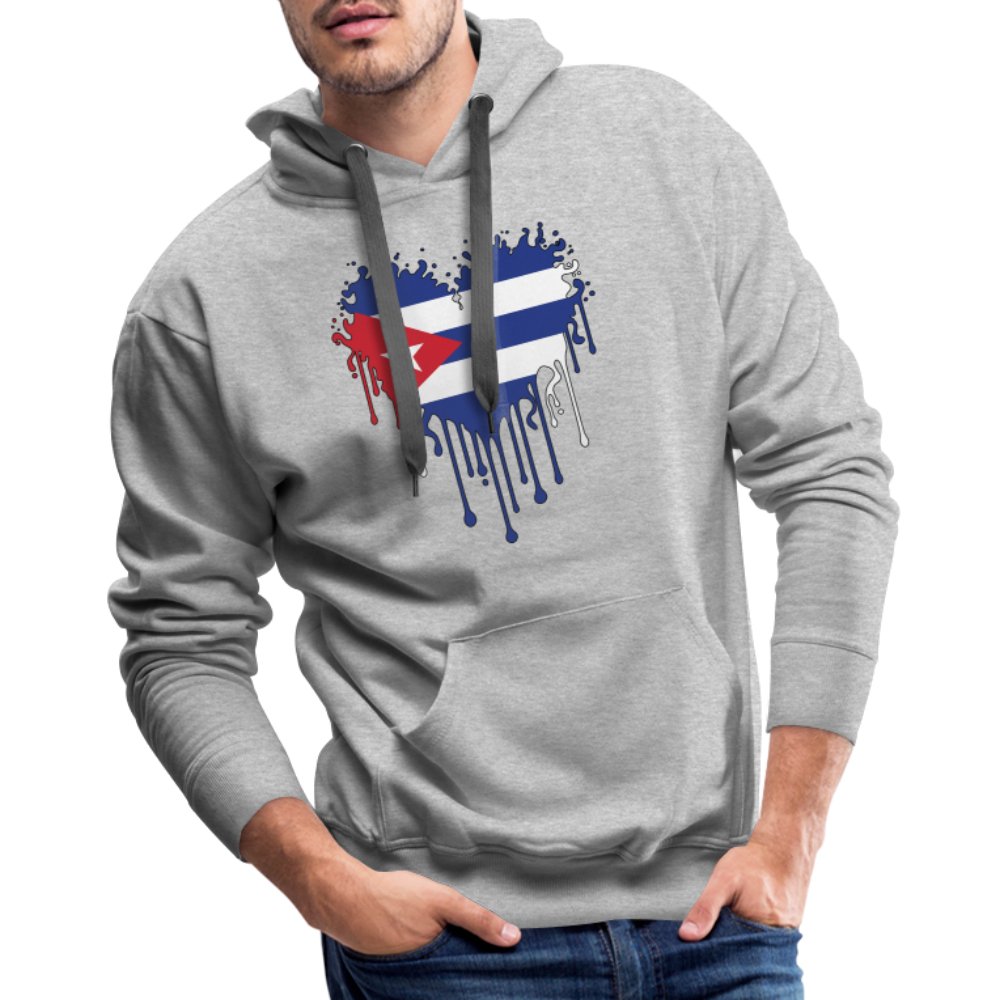 Bleeding Cuban Flag Heart Men’s Premium Hoodie - option1# - Men’s Premium Hoodie | Spreadshirt 20