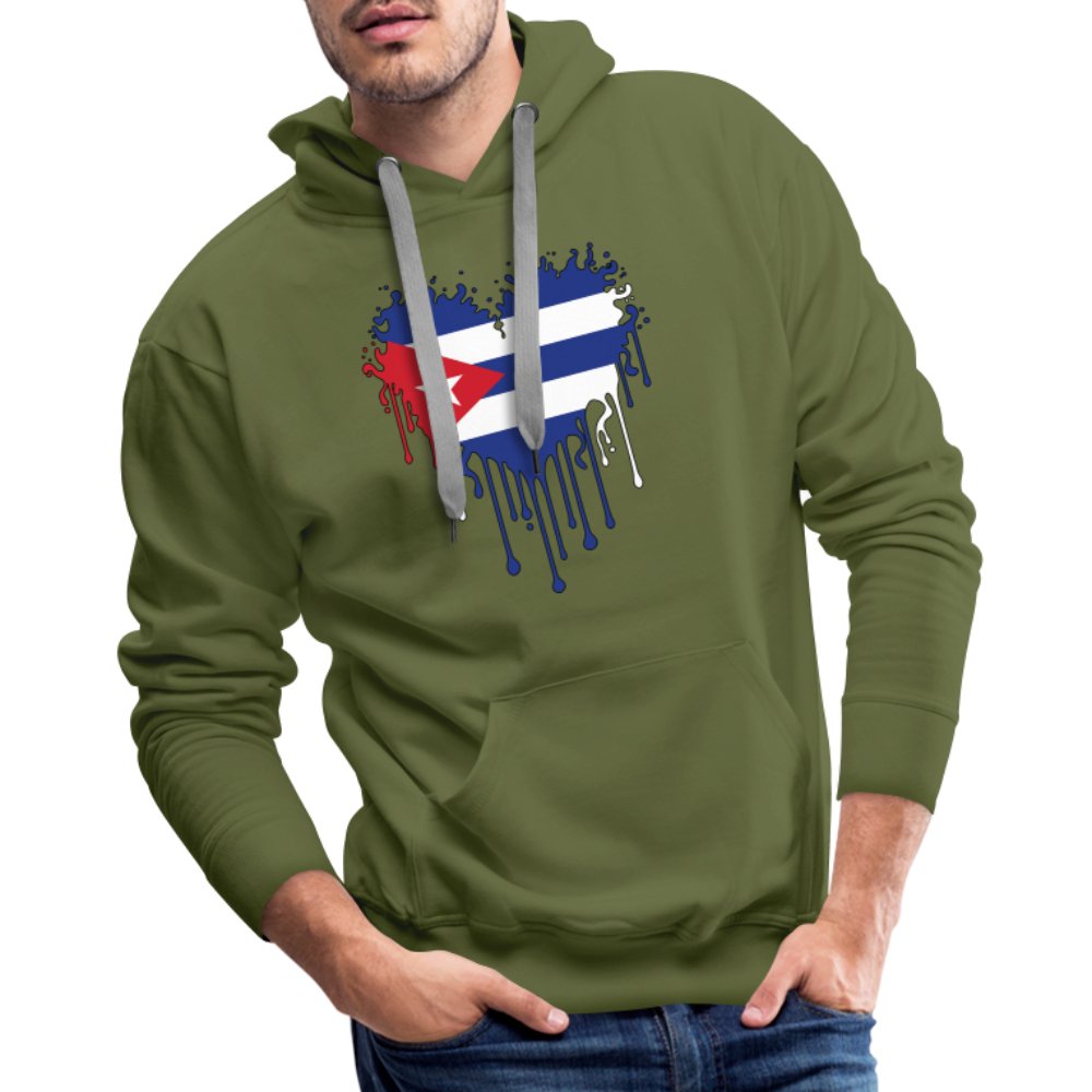 Bleeding Cuban Flag Heart Men’s Premium Hoodie - option1# - Men’s Premium Hoodie | Spreadshirt 20