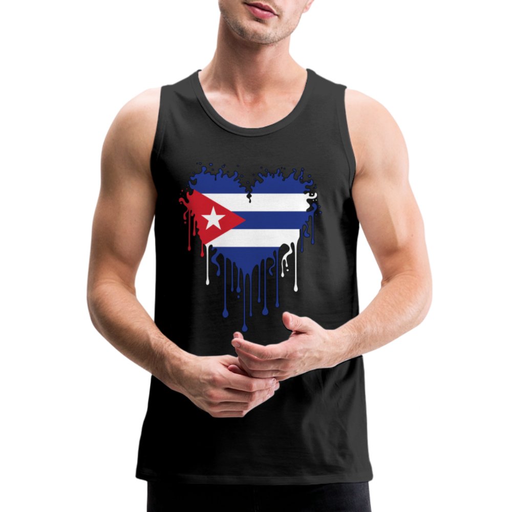 Bleeding Cuban Flag Heart Men’s Premium Tank Top - option1# - Men’s Premium Tank | Spreadshirt 916