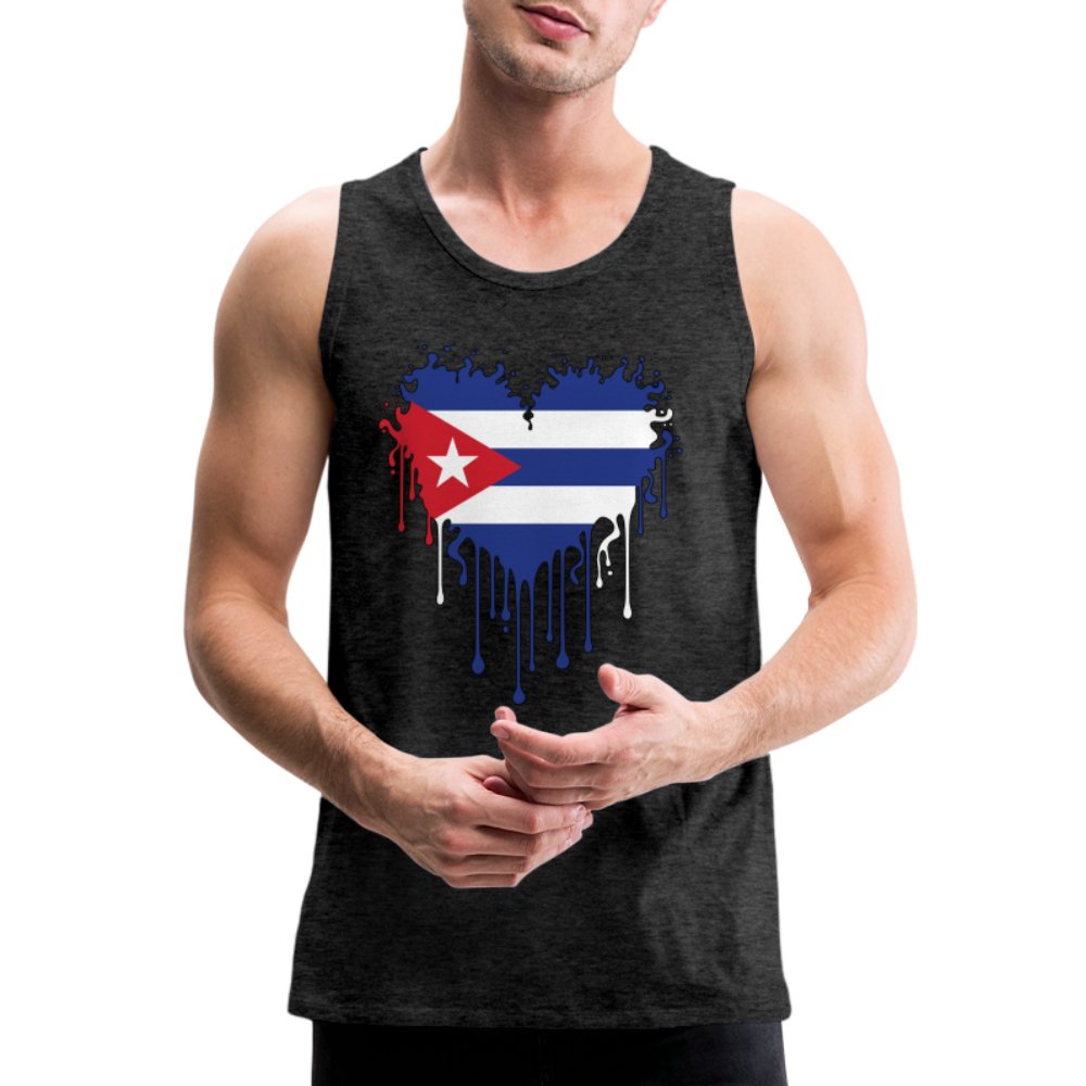 Bleeding Cuban Flag Heart Men’s Premium Tank Top - option1# - Men’s Premium Tank | Spreadshirt 916